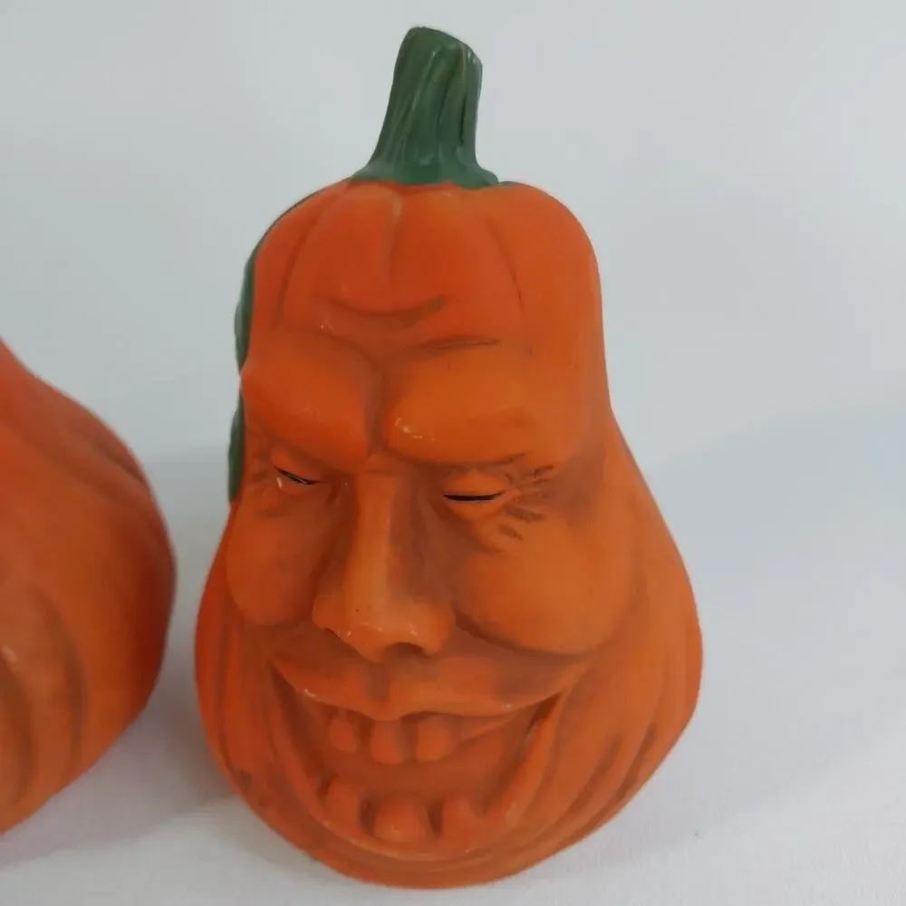 Vintage Anthropomorphic Scary Face Pumpkin‎ Ceramic Vintage Figurine